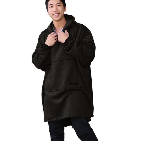 The Hoodie Oversized Knit Sweatshirt Black - Picture 4 of 12